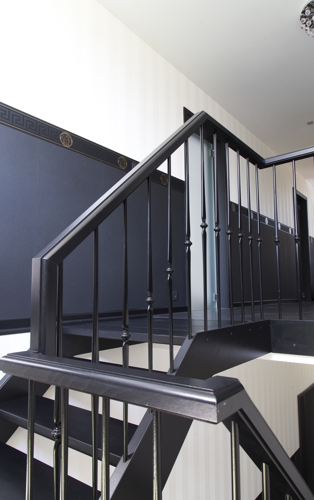 Rechte open trap met bordes (Montenaken) (82) Klassiek