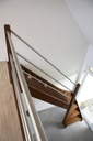 Escalier Ouvert en Bois avec Garde-corps Inox