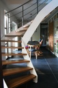 Escalier métallique avec palier vitré
