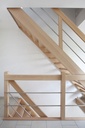 Escalier droit ouvert en hêtre